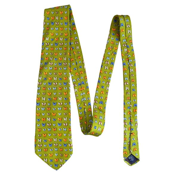 Brooks Brothers Makers Silk Tie Butterflies Summer USA CEO Corporate Professiona - Picture 2 of 6